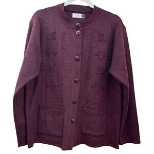 Jon & Anna Knit Sweater Size Medium/Large Button Front Cardigan Stitched Jacket